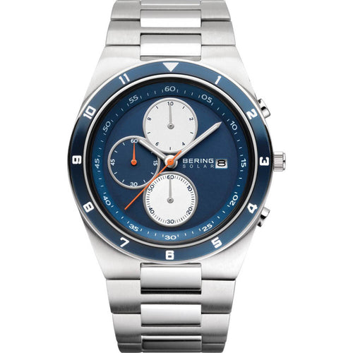 Bering Time Uomo 34440-708 Solar Blue Silver Watch