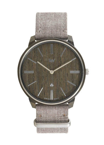 WEWOOD Unisex 70113737000 Ross Wenge Nut Silver Quarzo