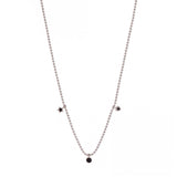 Alisia Donna Collana Al1248-argento-nero Collana Pallinata Tre Zirconi