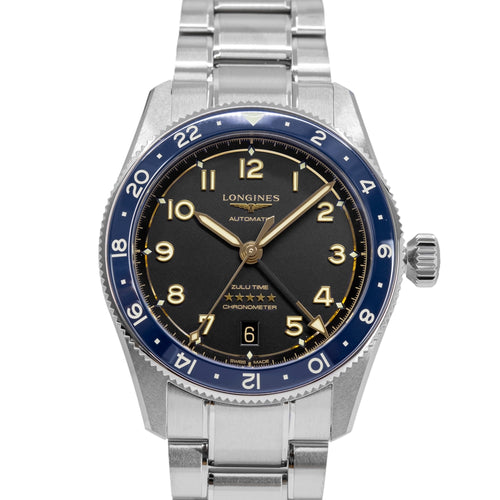 Longines Uomo L3.802.4.60.6 Spirit Zulu Time 39mm Auto GMT