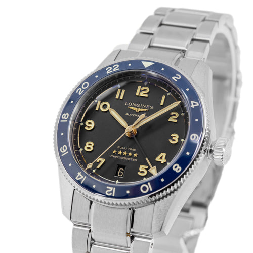 Longines Uomo L3.802.4.60.6 Spirit Zulu Time 39mm Auto GMT