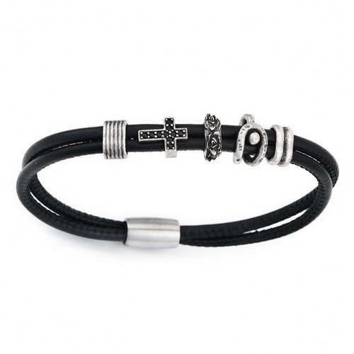 BR102-Amen Donna Br102 Bracciale In Pelle