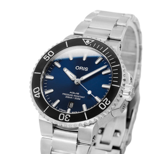 Oris 01 733 7766 4135-07 8 22 05PEB Aquis Blue Dial Watch