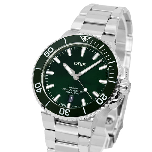 Oris 01 733 7766 4157-07 8 22 05PEB Date Green Dial Auto