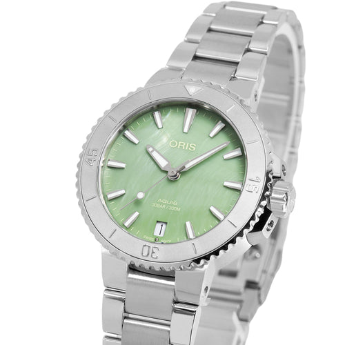 Oris 01 733 7770 4157-07 8 18 05P Aquis Green Dial Auto