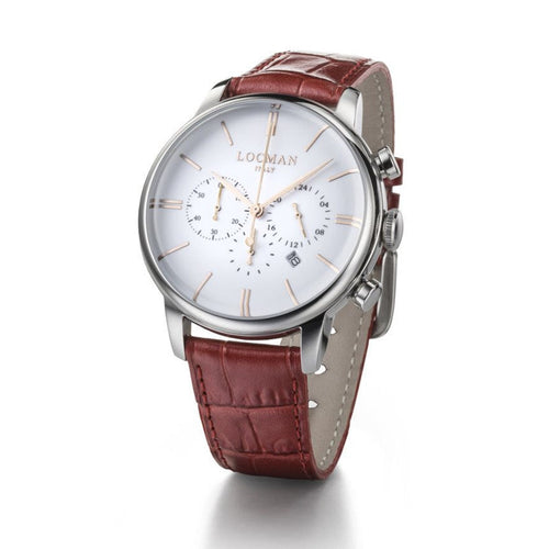 Locman 0254A08R-00WHRGPR 1960 Quartz Men's Watch