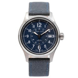 H70305943-Men's H70305943 Khaki Field Auto 40 mm Blue Dial & Strap