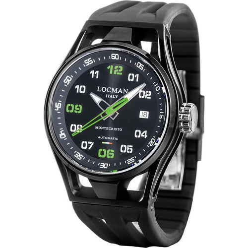 Locman 0537K01S-BKBKGRSK Montecristo Automatic Men's Watch