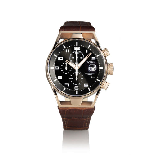 Locman 0542R01S-RRBKWHPN Montecristo Quartz Men's Watch
