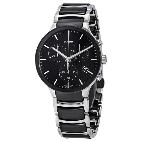 R30130152-Rado Men's R30130152 Centrix Chronograph Black Dial Watch