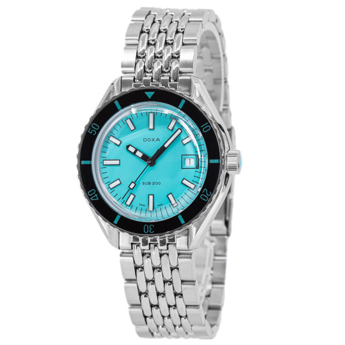 799.10.241.10-Doxa 799.10.241.10 Sub 200 Aquamarine+Extra Strap 799.10.25