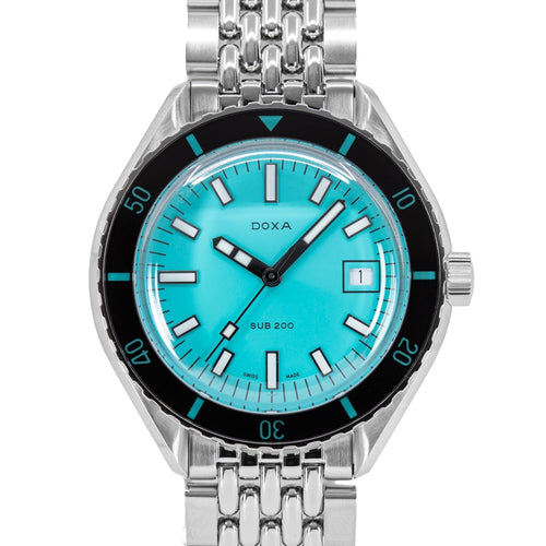 799.10.241.10-Doxa 799.10.241.10 Sub 200 Aquamarine+Extra Strap 799.10.25