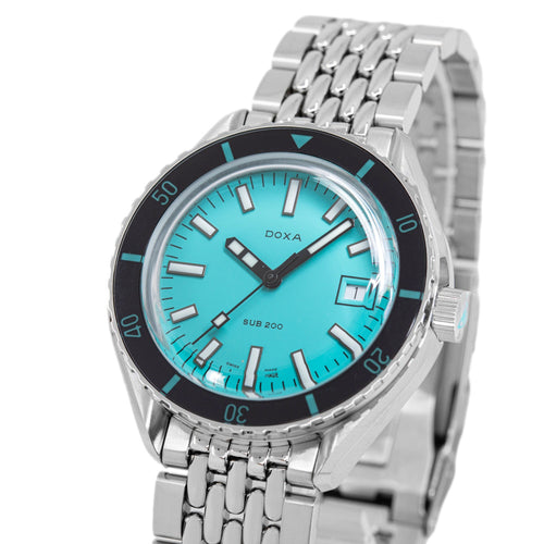 799.10.241.10-Doxa 799.10.241.10 Sub 200 Aquamarine+Extra Strap 799.10.25