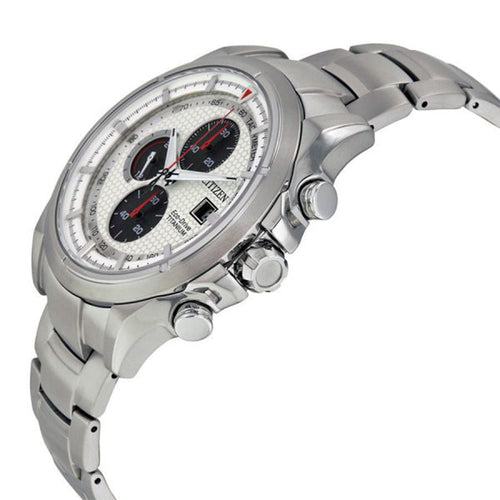 Citizen Men's CA0550-52A Eco-Drive Chrono White Dial Watch