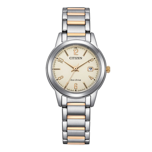 FE1244-72A-Citizen Donna FE1244-72A Lady Beige Dial Eco Drive