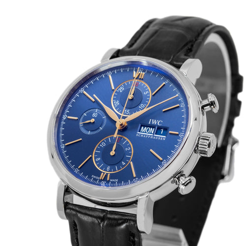IWC Uomo IW391036 Portofino 42mm Blue Dial Auto Chronografo