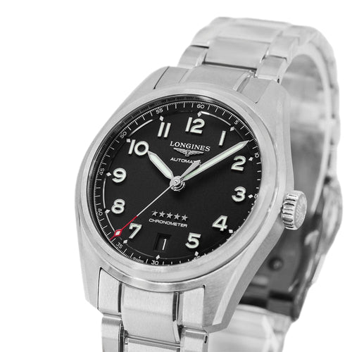 Longines L3.410.4.53.6 Spirit 37mm Quadrante Nero Cronometro