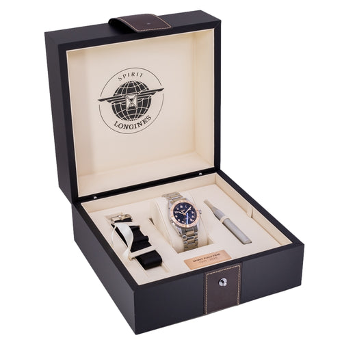 Longines Uomo L3.803.5.53.6 Spirit Zulu Time 1925 39mm Auto