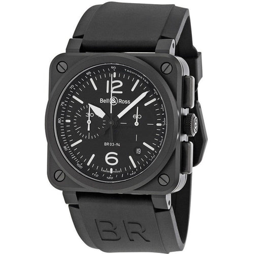 Bell & Ross Men's BR0394-BL-CE Aviation Chronograph Steel Automatic Watch