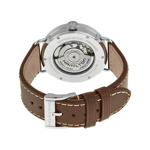 H78465553-Hamilton Men's H78465553 Navy Pioneer Silver Dial Watch
