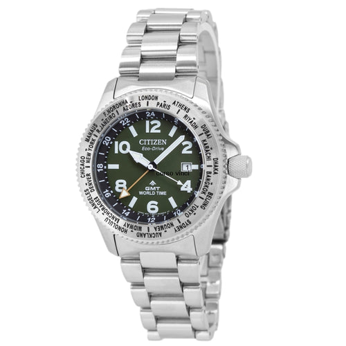 BJ7100-82X-Citizen BJ7100-82x Promaster Field GMT Eco-Drive Green