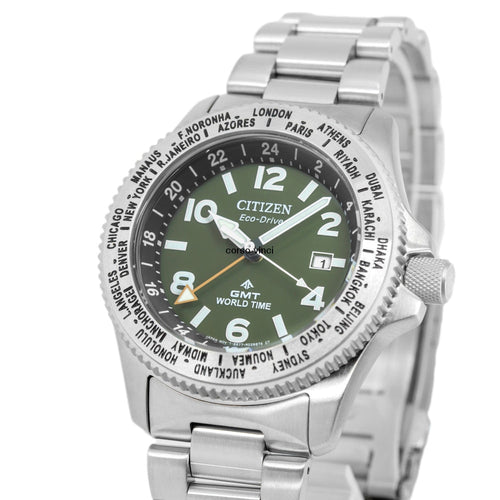 BJ7100-82X-Citizen BJ7100-82x Promaster Field GMT Eco-Drive Green