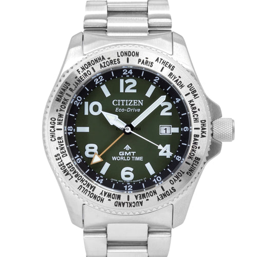 BJ7100-82X-Citizen BJ7100-82x Promaster Field GMT Eco-Drive Green