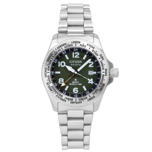 BJ7100-82X-Citizen BJ7100-82x Promaster Field GMT Eco-Drive Green