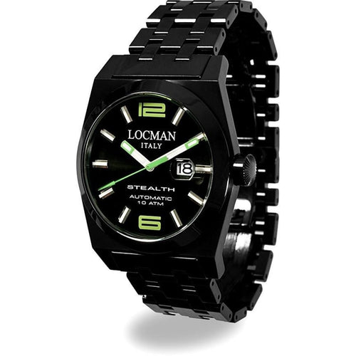 Locman Stealth Mens 0205BKBKNGR0BRKK  Stainless Steel. Titan Automatico Watch