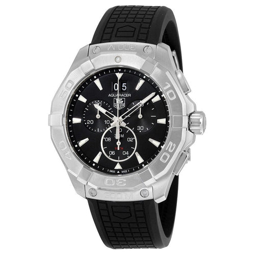 Tag Heuer Men's CAY1110.FT6041 Aquaracer Black Dial Chronograph Rubber