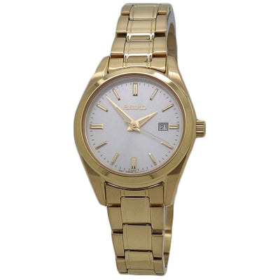 SUR632P1-Seiko Ladies SUR632P1 Discover More White Dial Golden Watch