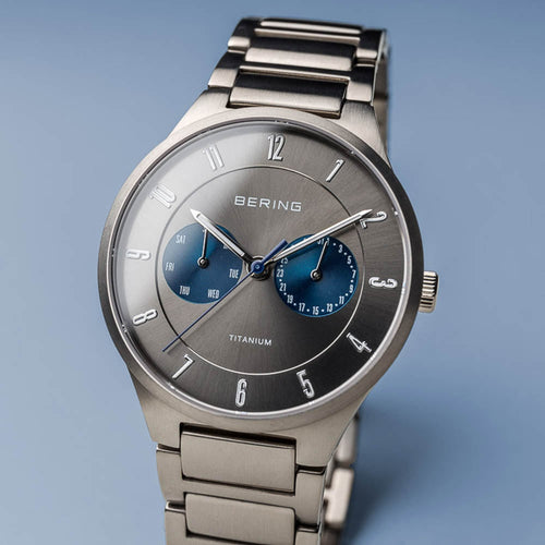 11539-777-Bering Time Uomo 11539-777 Titanium Brushed Silver Watch